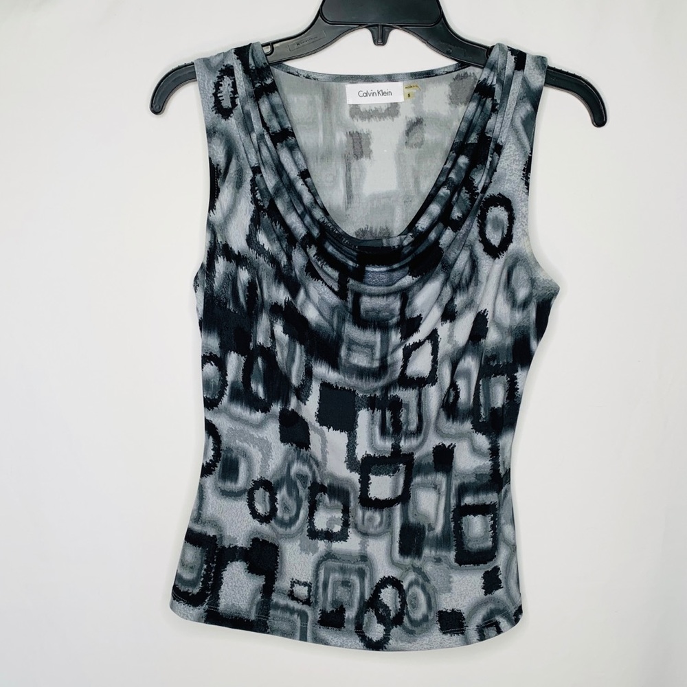 Calvin Klein Geometric Cowl Neck Tank Sz. S